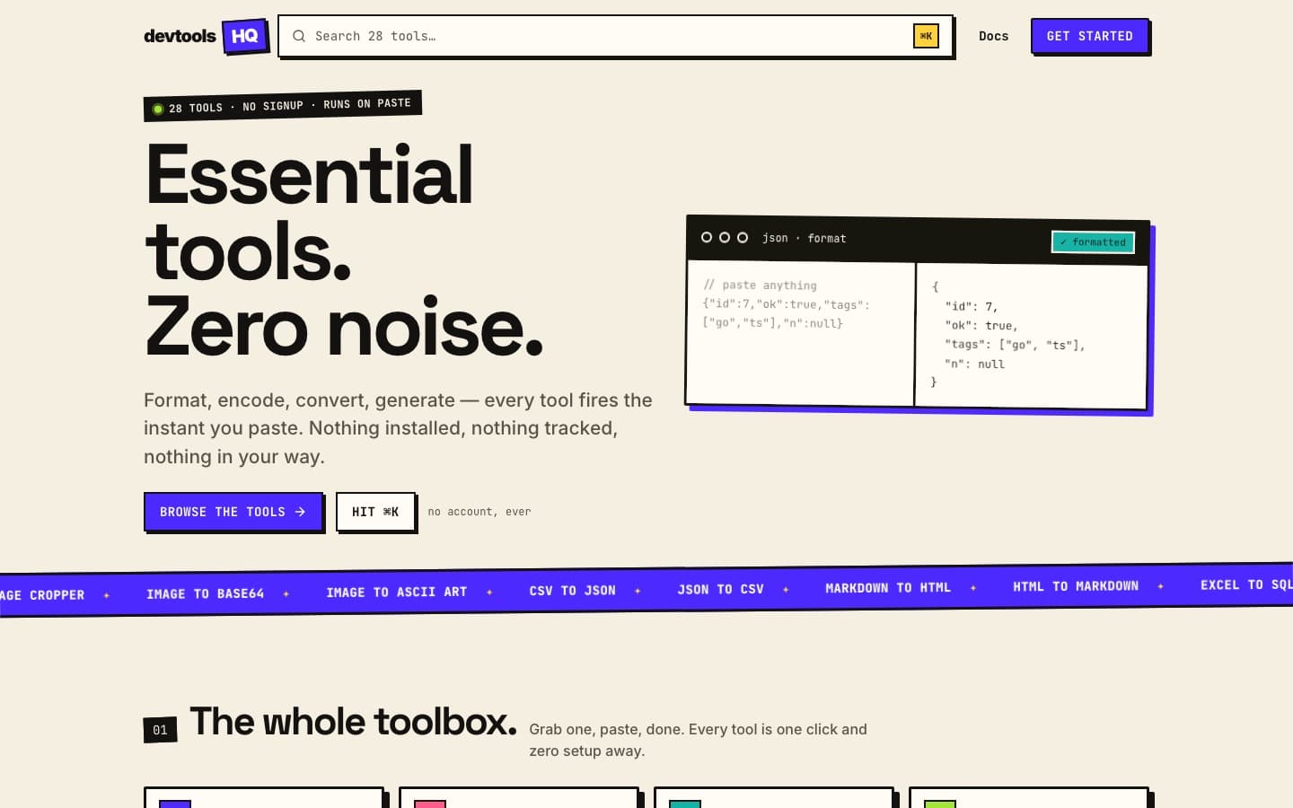 DevToolsHQ screenshot